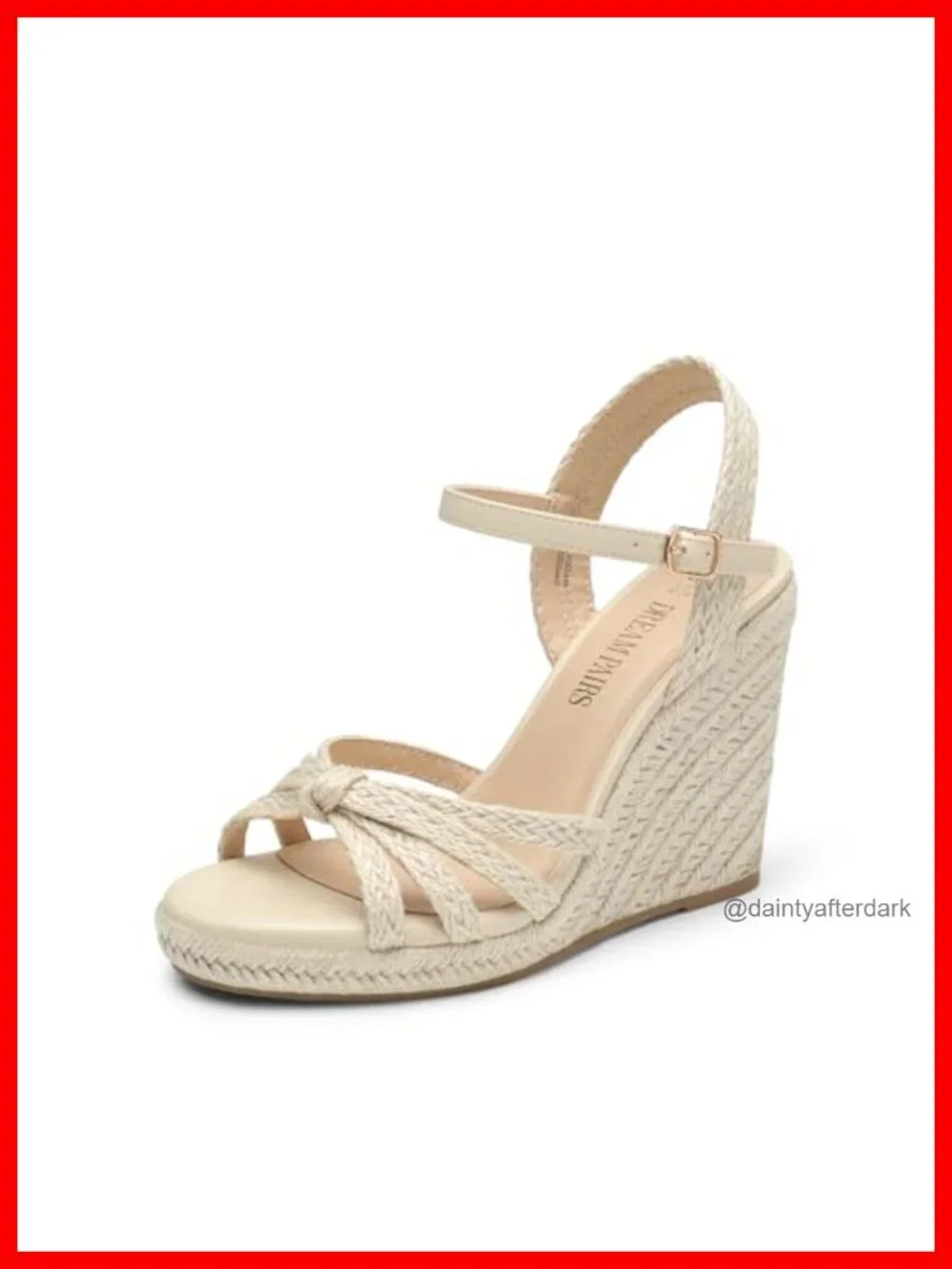Espadrille Wedge Sandals Strappy Raffia Summer Heels 4.13 Ankle Strap